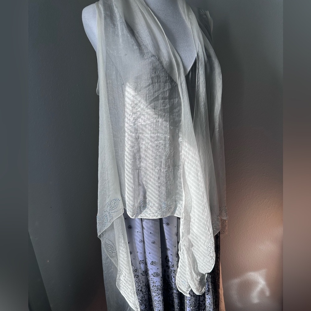 Elegant White Sheer Vest